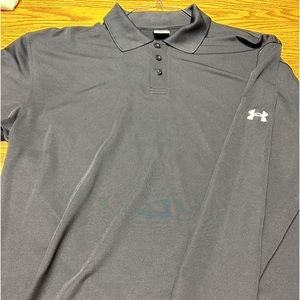 Black Underarmour long sleeve polo.  Size L